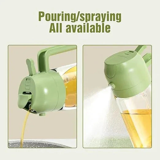2-in-1 Glass Oil Dispenser & Sprayer – Kitchen Cooking Bottle