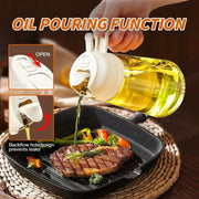 2-in-1 Glass Oil Dispenser & Sprayer – Kitchen Cooking Bottle